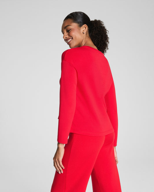AirEssentials® Long Sleeve Side Slit Top - Spanx Red
