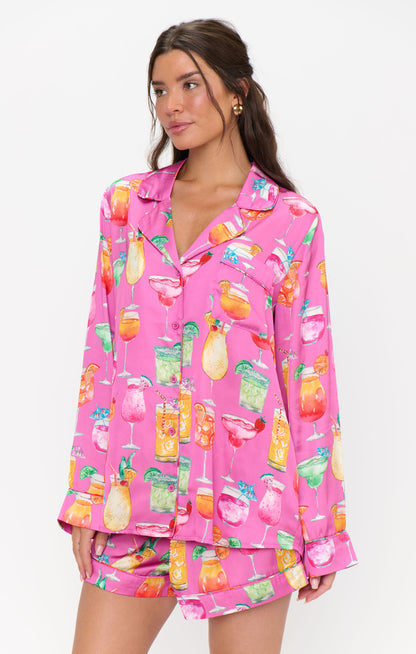 Favorite PJ Set - Pink Sunset Cocktails Silky