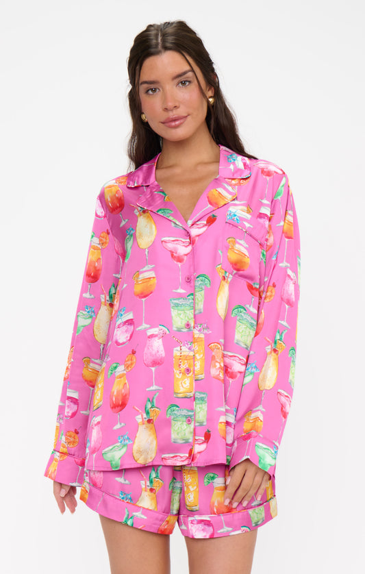 Favorite PJ Set - Pink Sunset Cocktails Silky