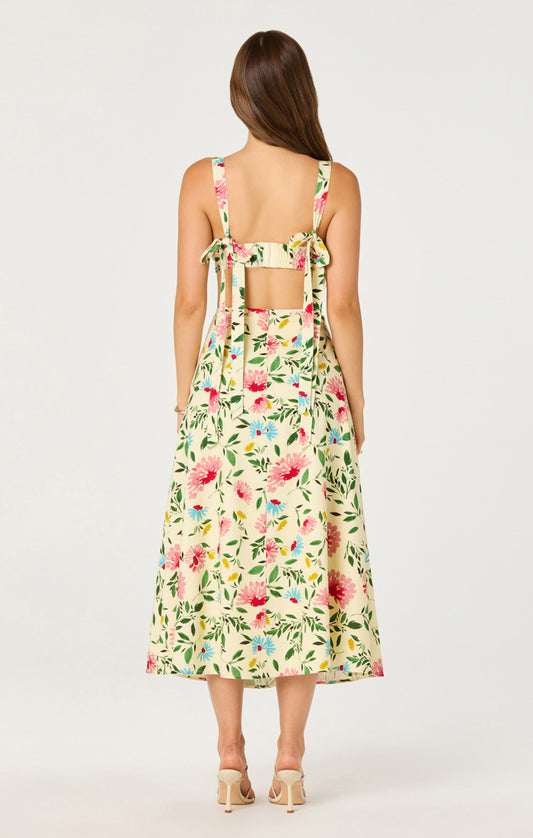 Myria Top & Skirt Set - Yellow Pink Floral