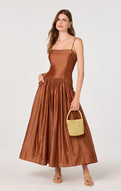 Ovina Dress - Spice Brown