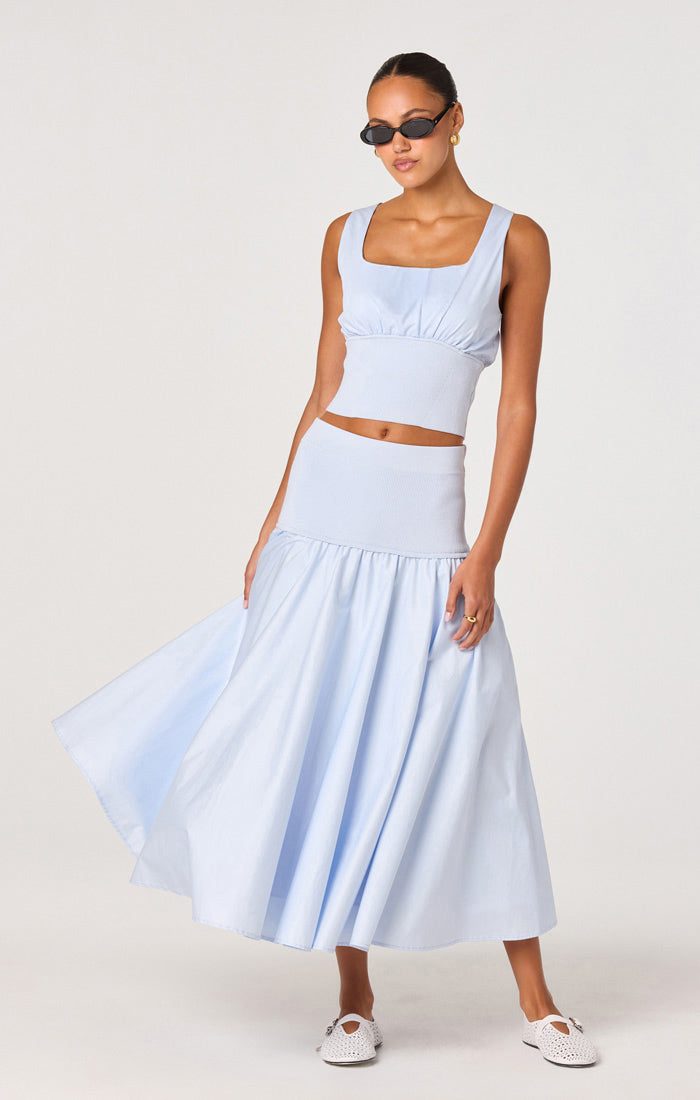 Thesan Top & Skirt Set - Blue