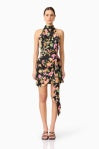 ELLIATT - Tess Halter Mini Dress - Black Multi