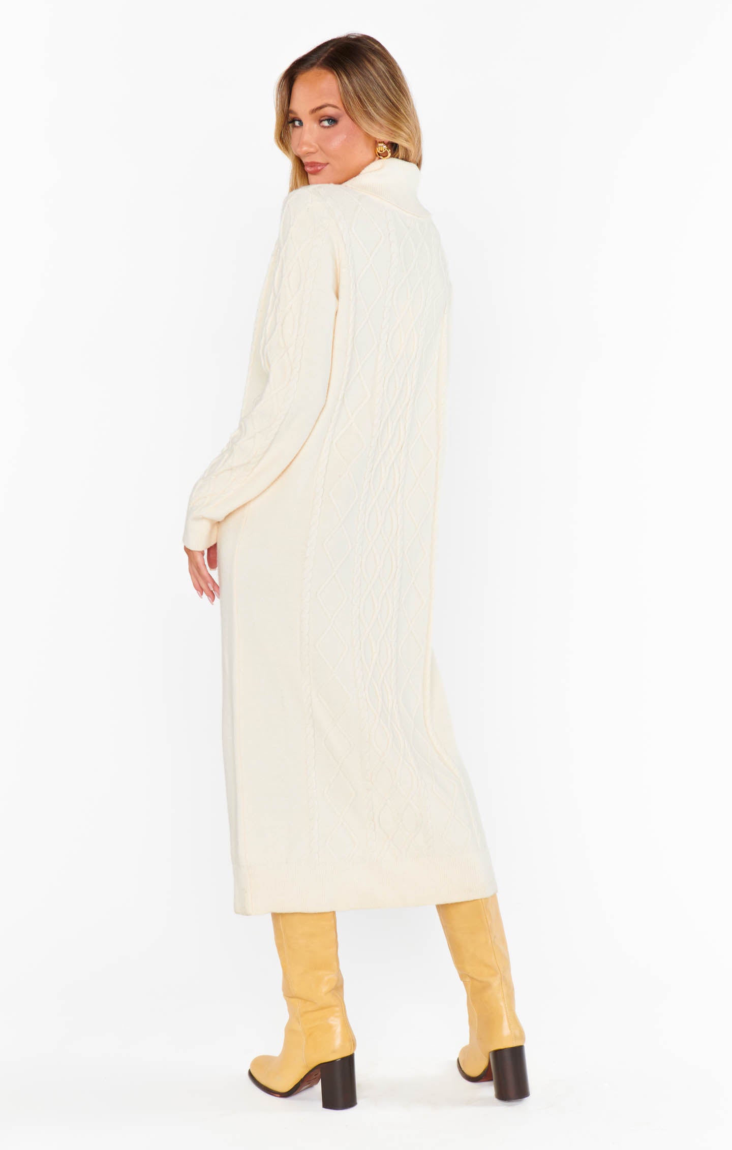 Show Me Your Mumu - Montreal Midi Dress - Cream Cable Knit