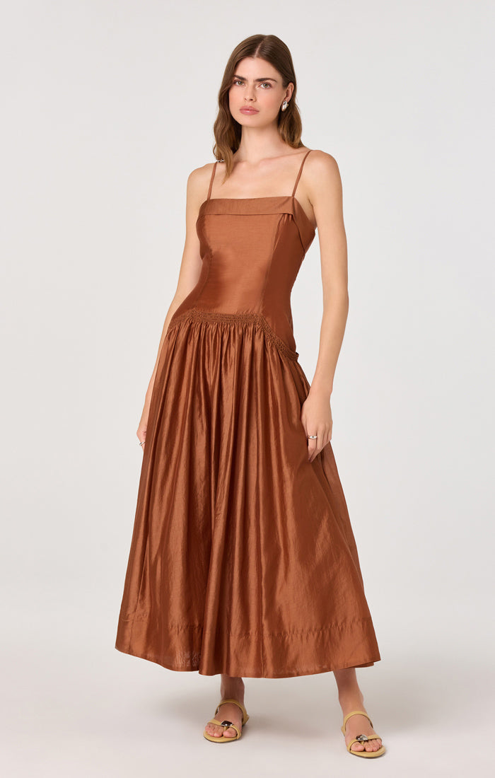 Ovina Dress - Spice Brown