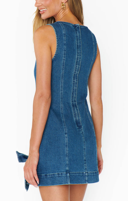 Show Me Your Mumu - Bridgeport Bow Dress - Blue Jean Baby