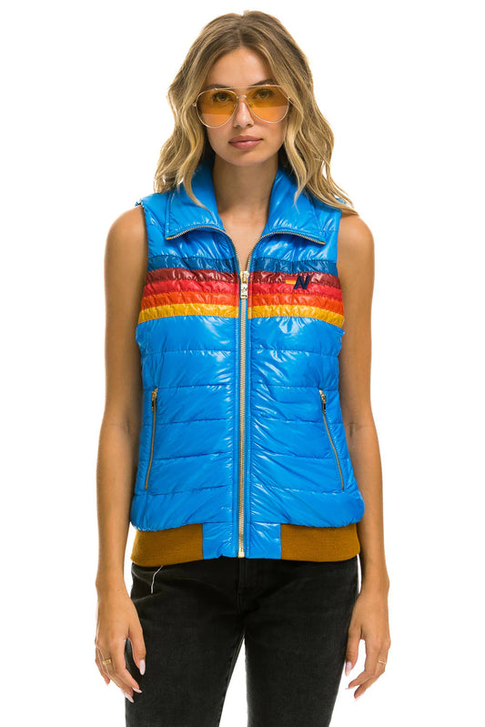 Aviator Nation - Women's 5 Stripe Vest - Glossy Blue Cina