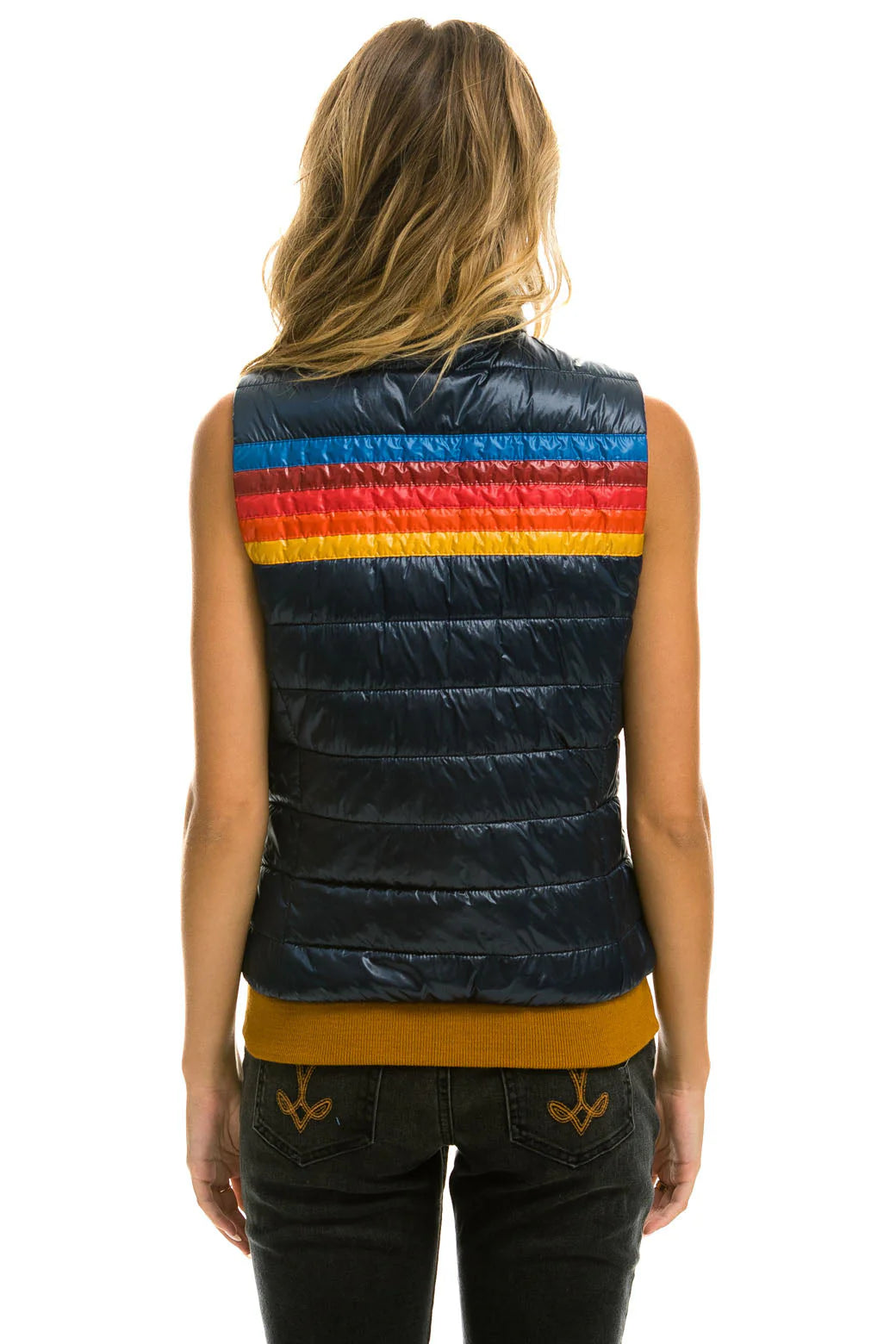 Aviator Nation - Women's 5 Stripe Vest - Glossy Navy