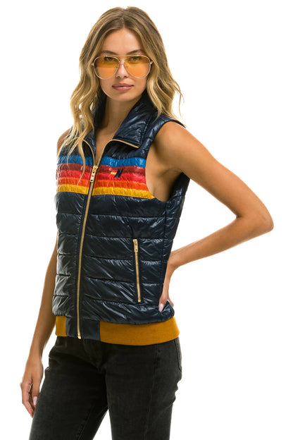 Aviator Nation - Women's 5 Stripe Vest - Glossy Navy