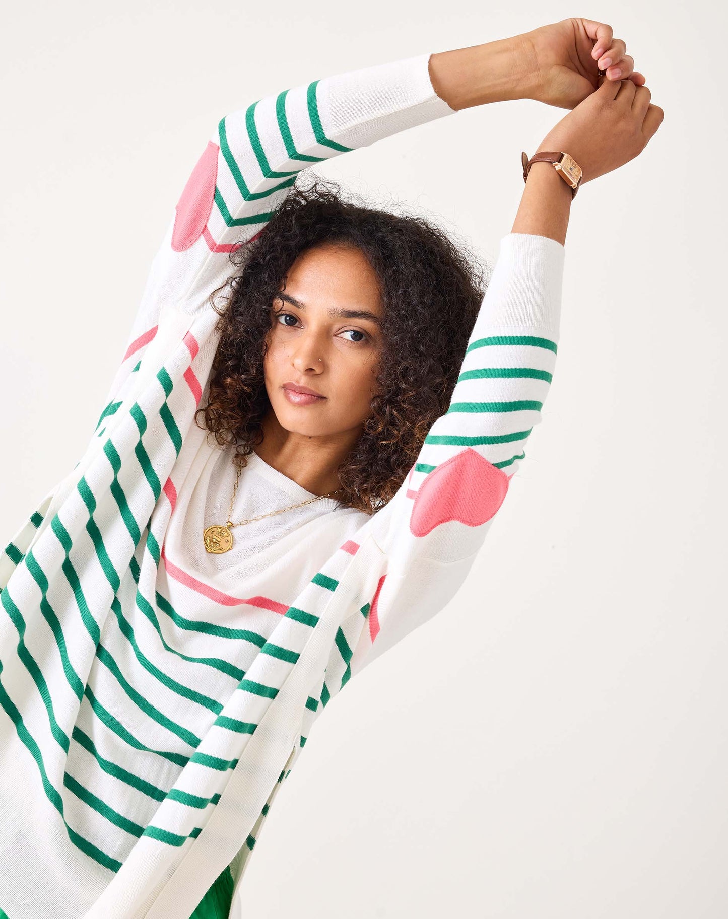 MerSea - Amour Sweater - Pink/Kelly Green Stripe