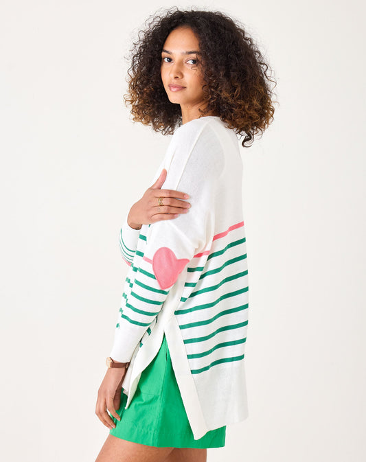 MerSea - Amour Sweater - Pink/Kelly Green Stripe