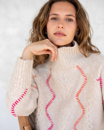 MerSea - Alpine Sweater - Almond/Pink