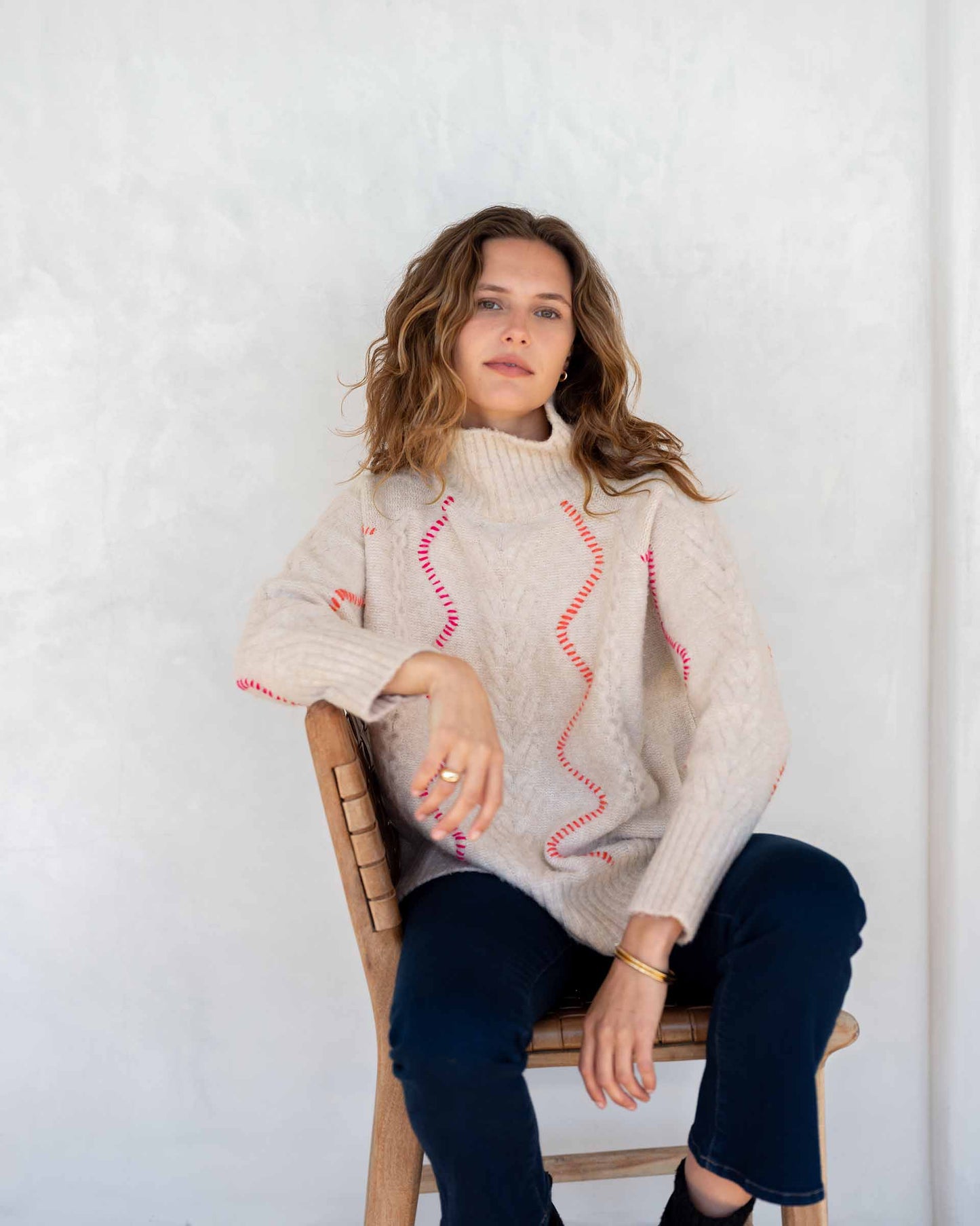 MerSea - Alpine Sweater - Almond/Pink