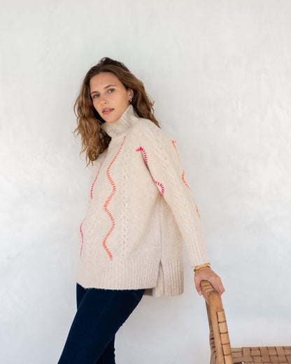 MerSea - Alpine Sweater - Almond/Pink