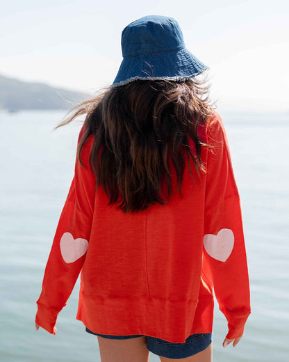 Amour Cotton Slub Tee - Sahara Red / Light Pink