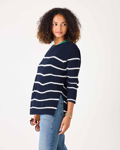 MerSea - Camden Crewneck Sweater - Navy/Sea Salt Stripe