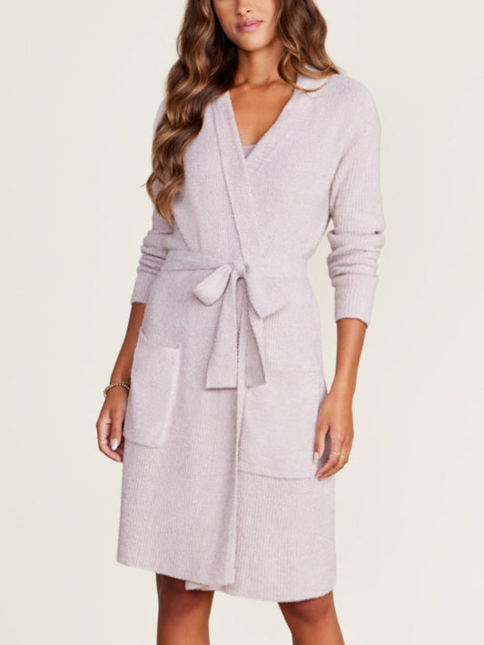 Barefoot Dreams - CozyChic Lite® Ribbed Robe - Heathered Faded Rose / Pearl