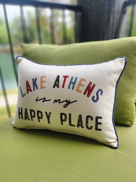 Happy Place Pillow - Lake Athens