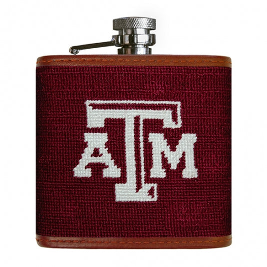 Texas A&M (Maroon) Needlepoint Flask