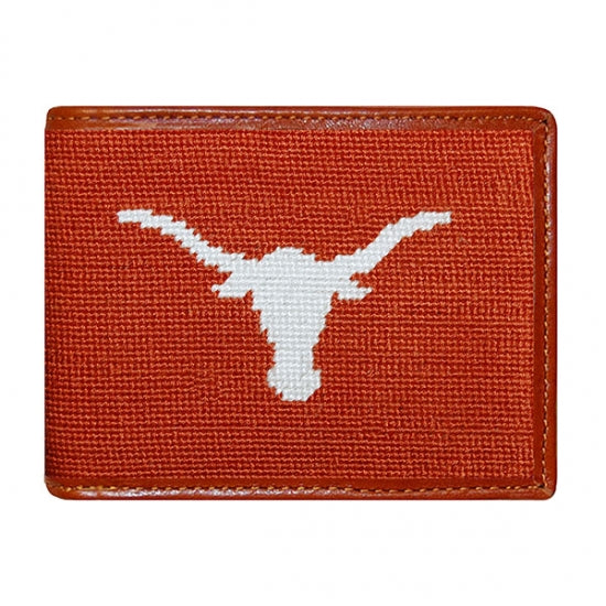 Texas (Burnt Orange) Needlepoint Bi-Fold Wallet