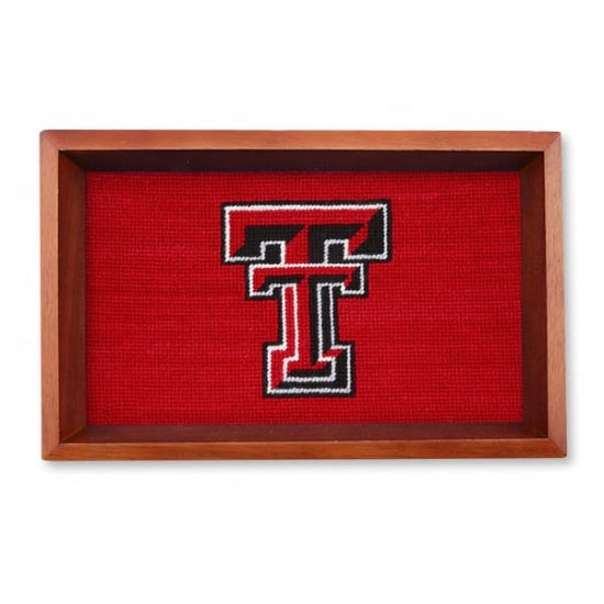 Texas Tech Valet Tray (Red) (Chestnut Wood) - Spinout