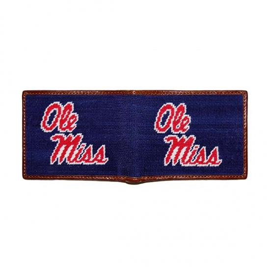 Ole Miss (Dark Navy) Needlepoint Bi-Fold Wallet