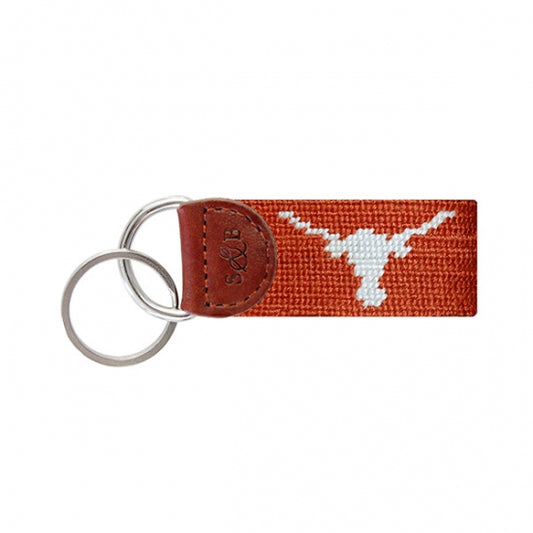 Texas (Burnt Orange) Needlepoint Key Fob