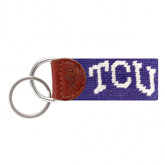 TCU (Purple) Needlepoint Key Fob