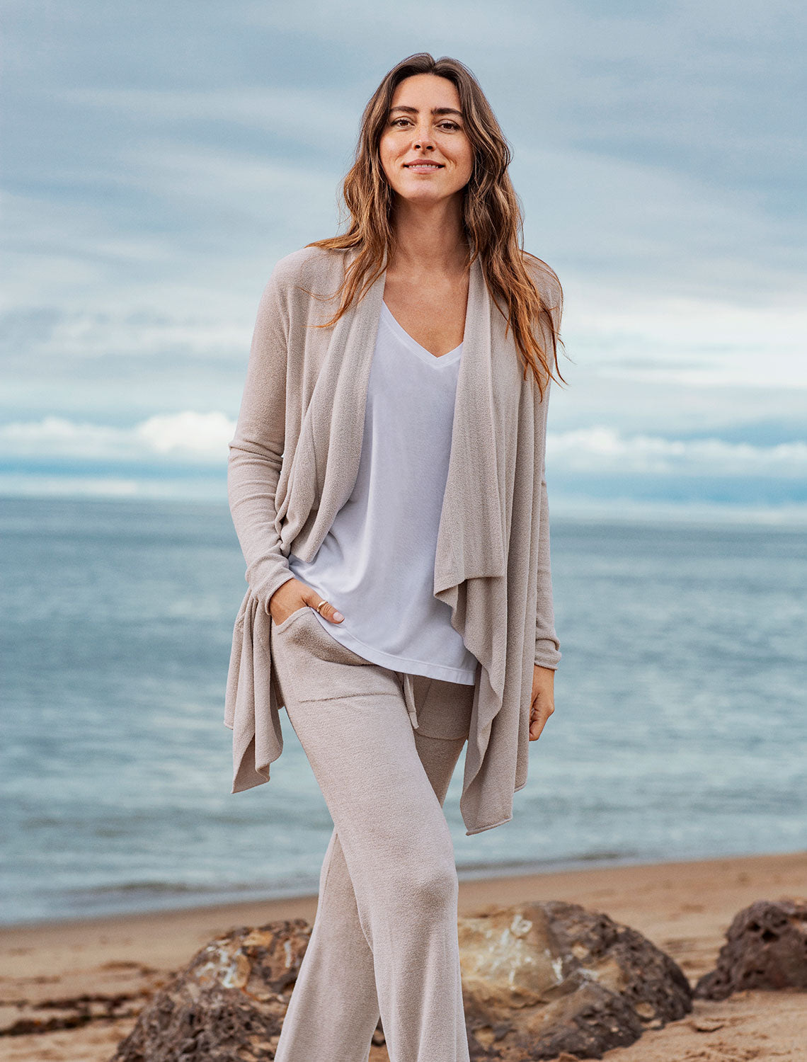 Barefoot Dreams - CozyChic Ultra Lite® Hi/lo Cardi - Fog Gray