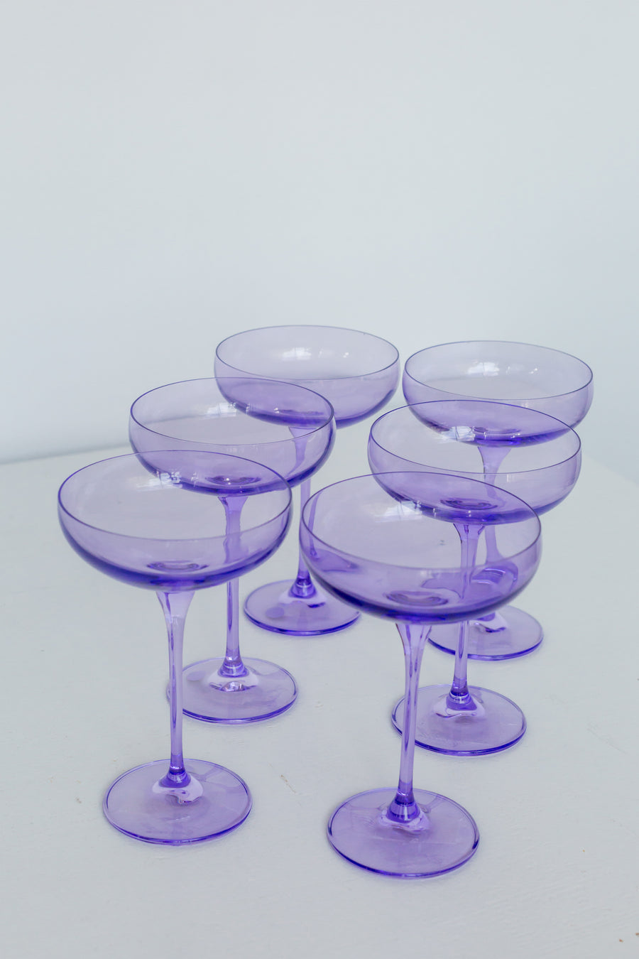 ESTELLE COLORED CHAMPAGNE COUPE STEMWARE - SET OF 6 {LAVENDER} - Spinout