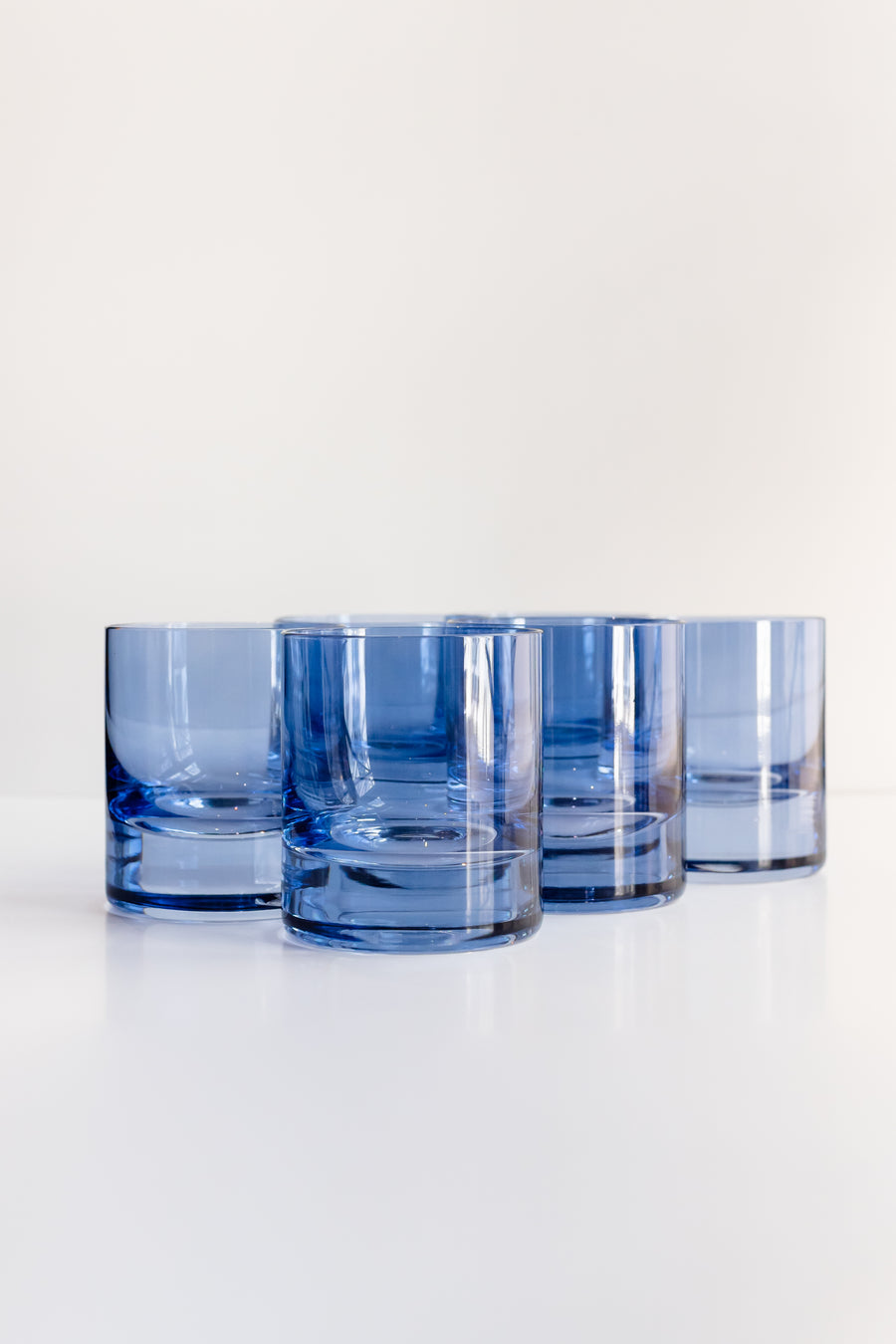 ESTELLE COLORED ROCKS GLASS - SET OF 6 {COBALT BLUE}