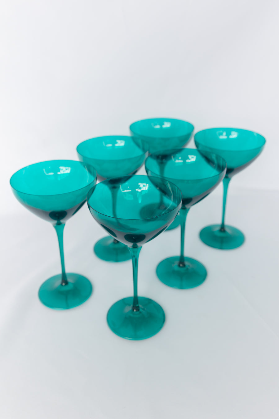 ESTELLE COLORED MARTINI GLASS - SET OF 6 {EMERALD GREEN}