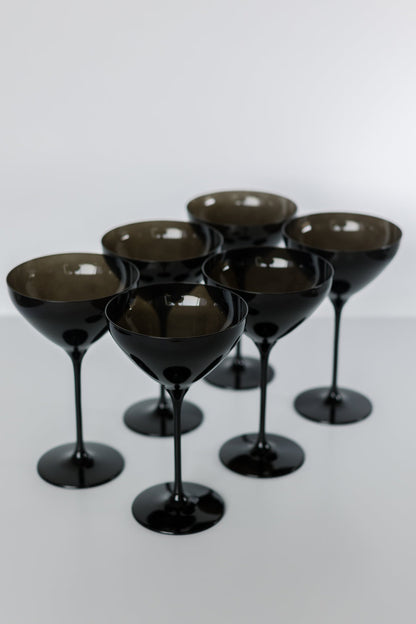 ESTELLE COLORED MARTINI GLASS - SET OF 6 {BLACK}