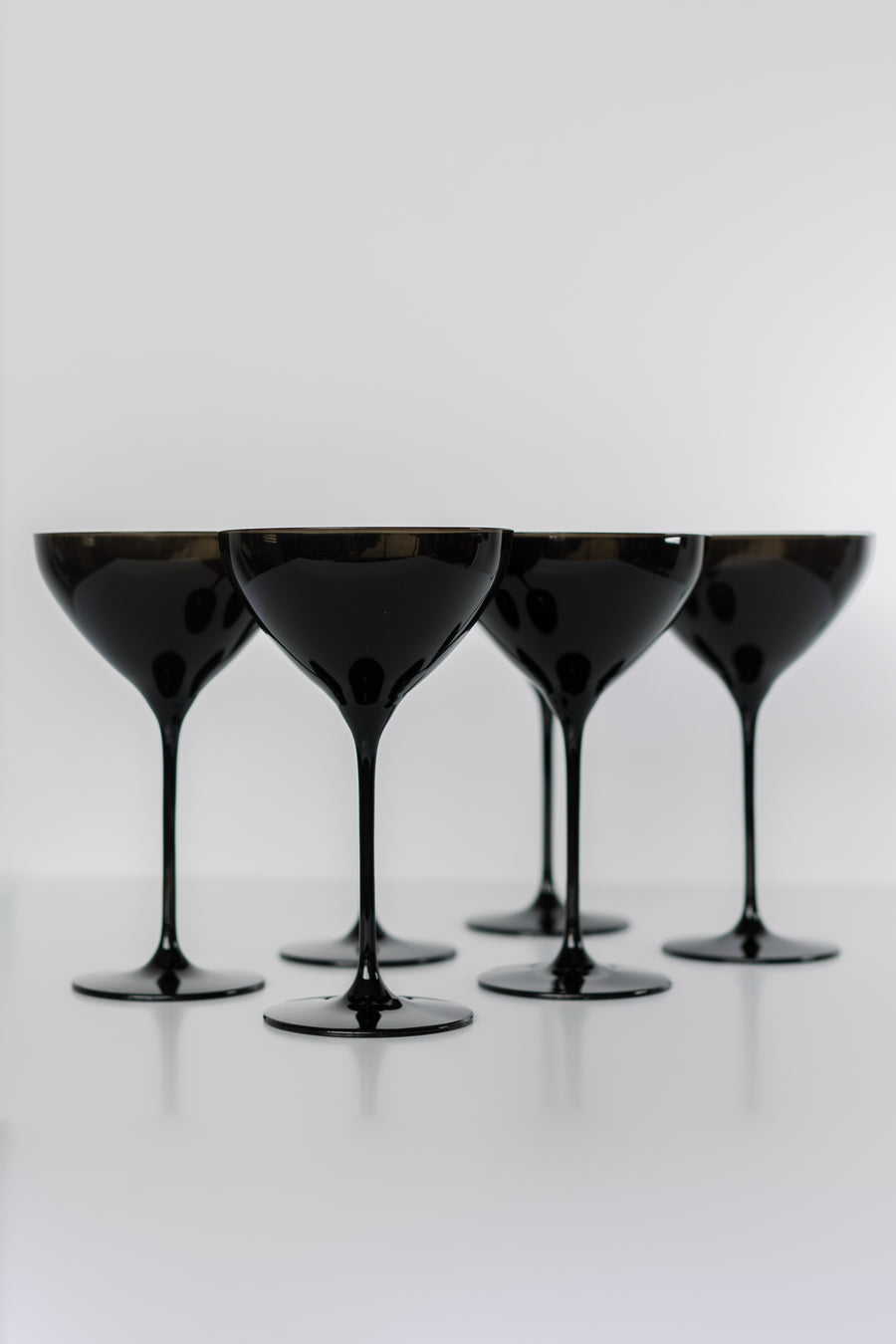 ESTELLE COLORED MARTINI GLASS - SET OF 6 {BLACK}