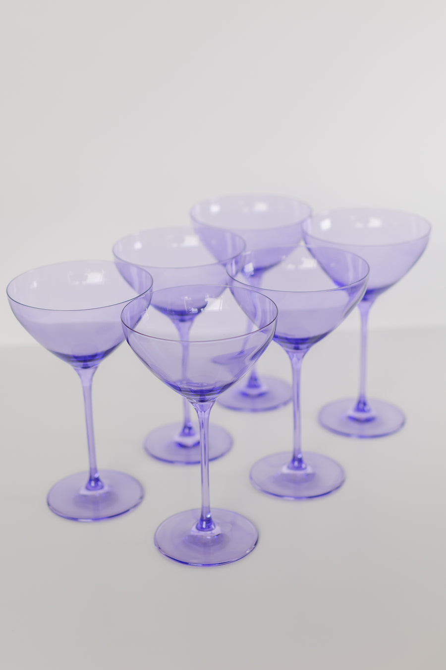 ESTELLE COLORED MARTINI GLASS - SET OF 6 {LAVENDER} - Spinout