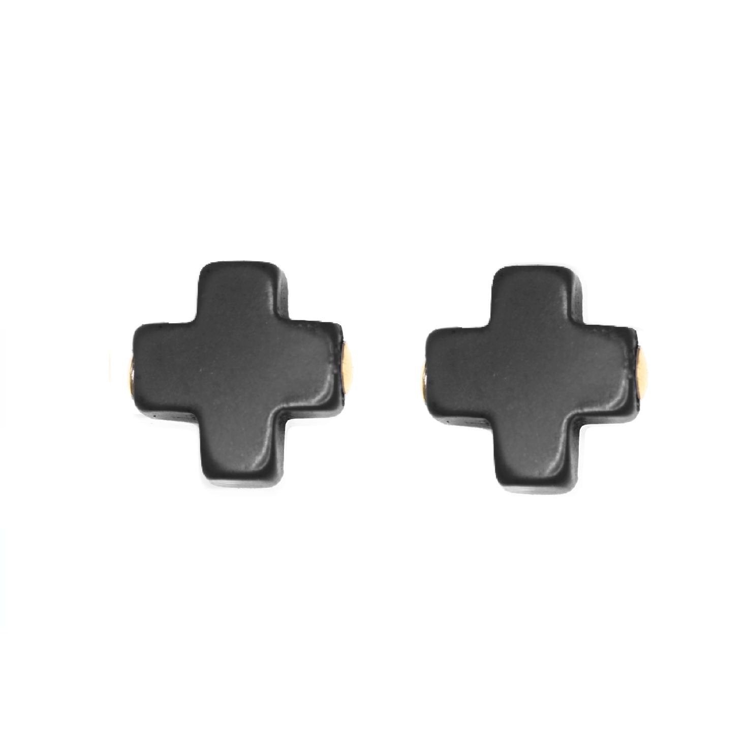 Signature Cross Studs - Onyx - Spinout