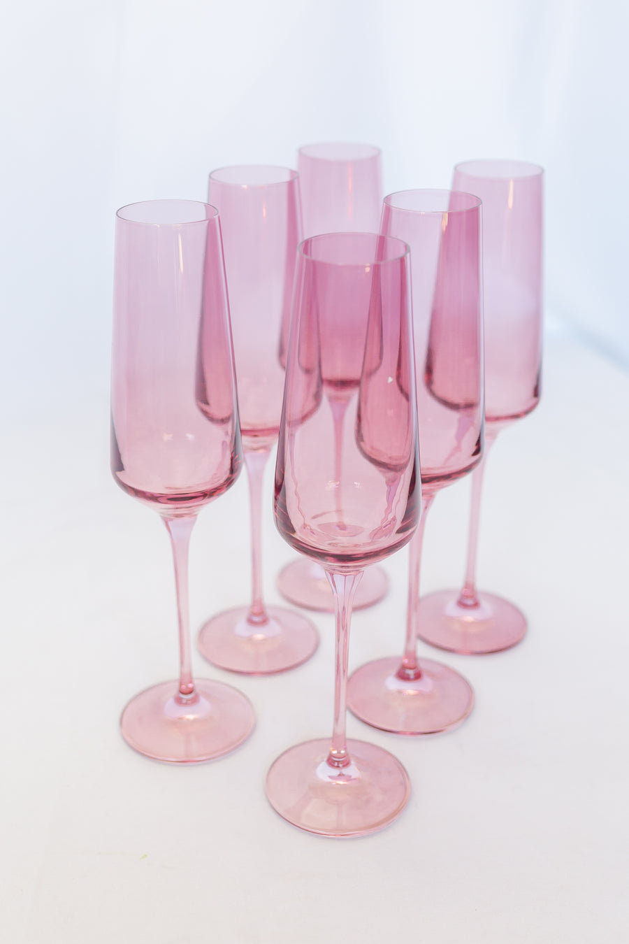 ESTELLE COLORED CHAMPAGNE FLUTE - SET OF 6 {ROSE} - Spinout