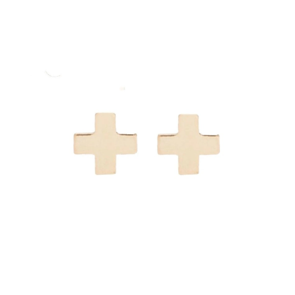 eNewton - Signature Cross Studs - Gold