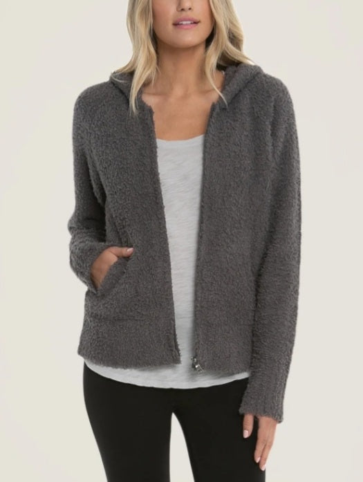 Barefoot Dreams - Cozychic Relaxed Zip-Up Hoodie - Ash