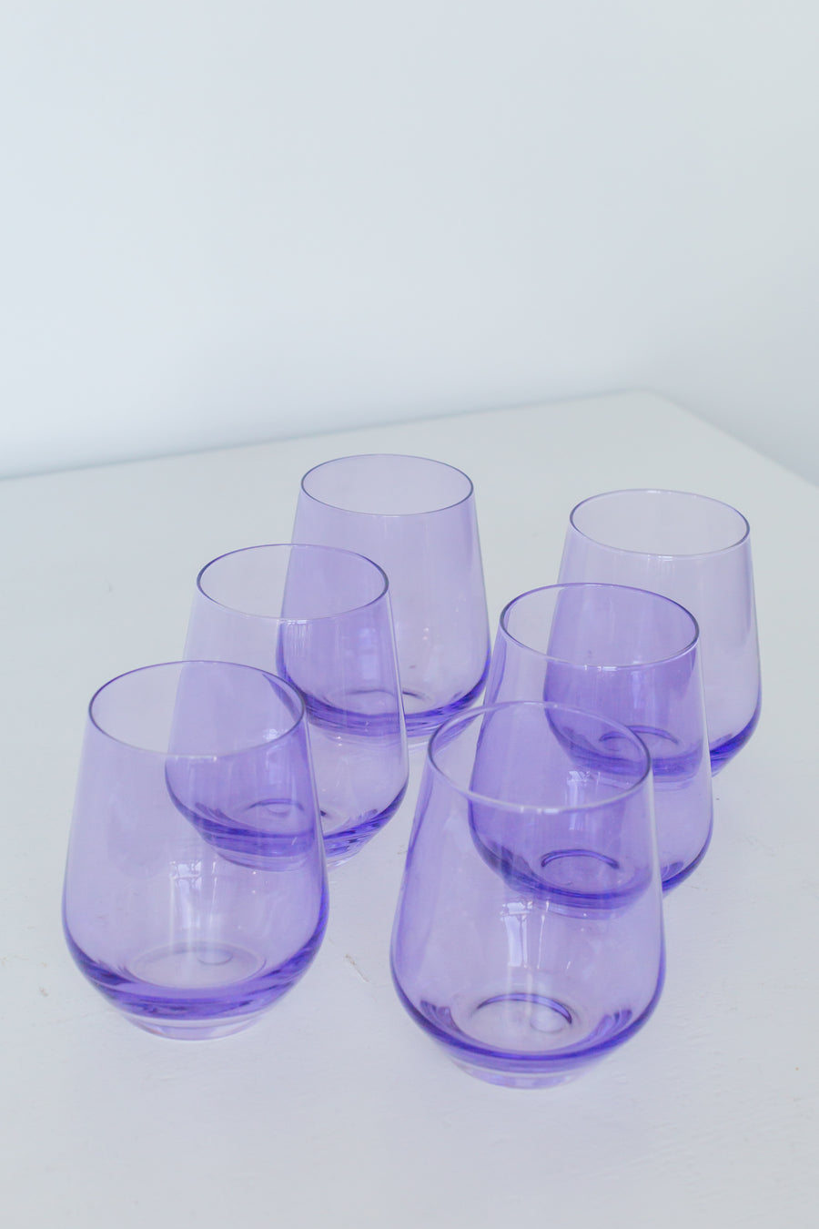 ESTELLE COLORED WINE STEMLESS - SET OF 6 {LAVENDER} - Spinout