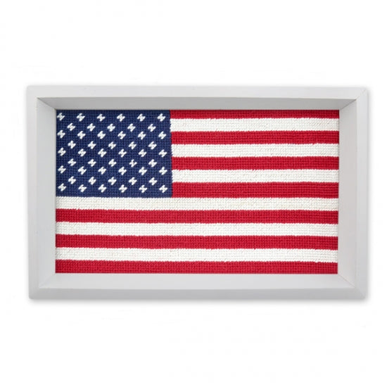 Big American Flag Needlepoint Valet Tray