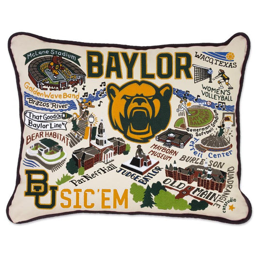Collegiate Embroidered Pillow - Baylor University