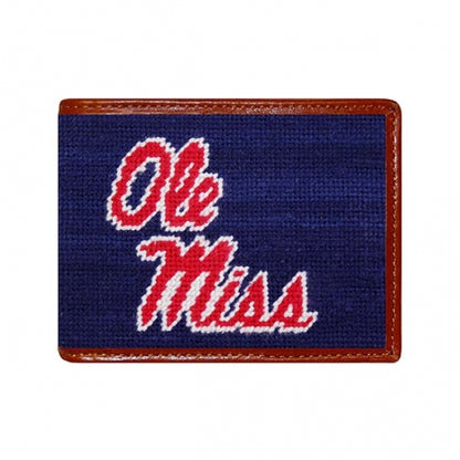 Ole Miss (Dark Navy) Needlepoint Bi-Fold Wallet