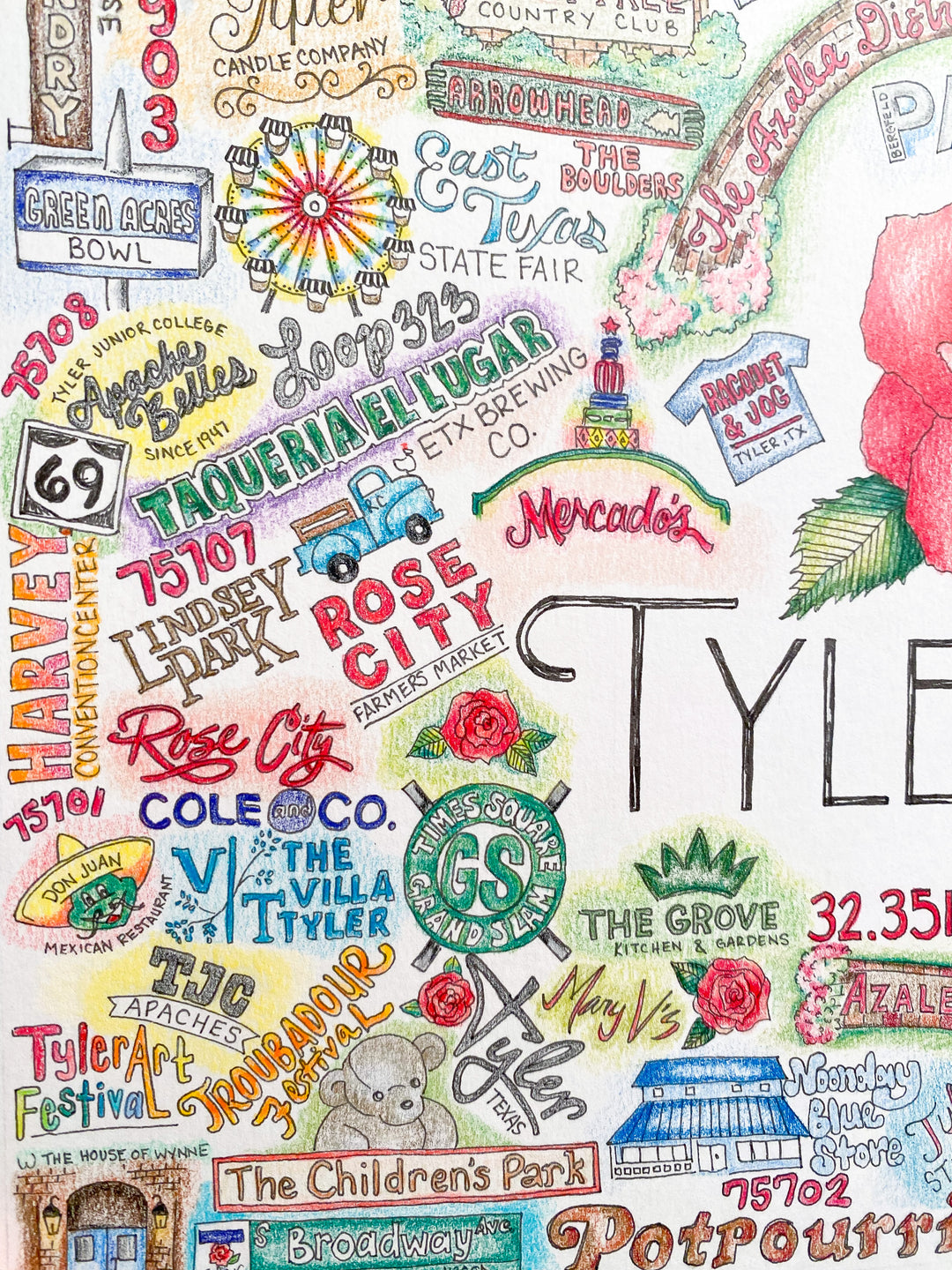 GLITTERBOXX - Hometown Print - Tyler, TX Rose City - Spinout