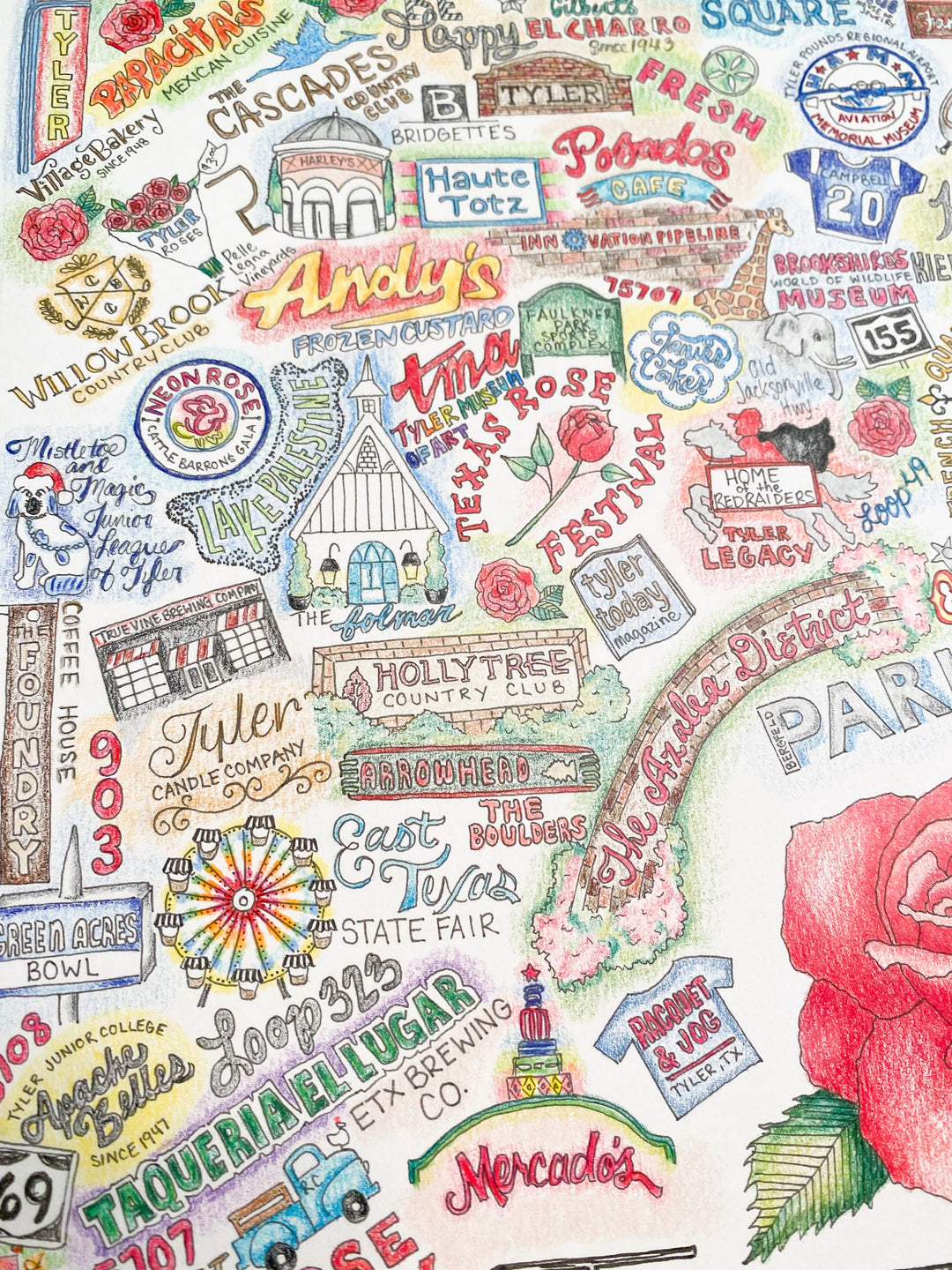 GLITTERBOXX - Hometown Print - Tyler, TX Rose City - Spinout