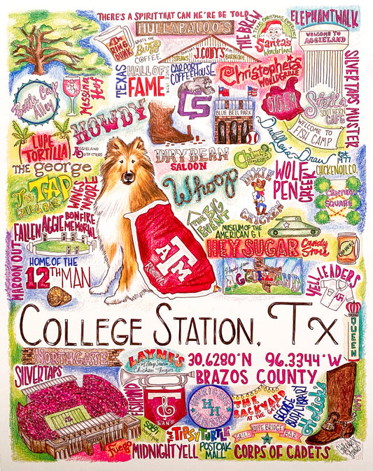 GLITTERBOXX - Hometown Print - College Station, TX Aggieland