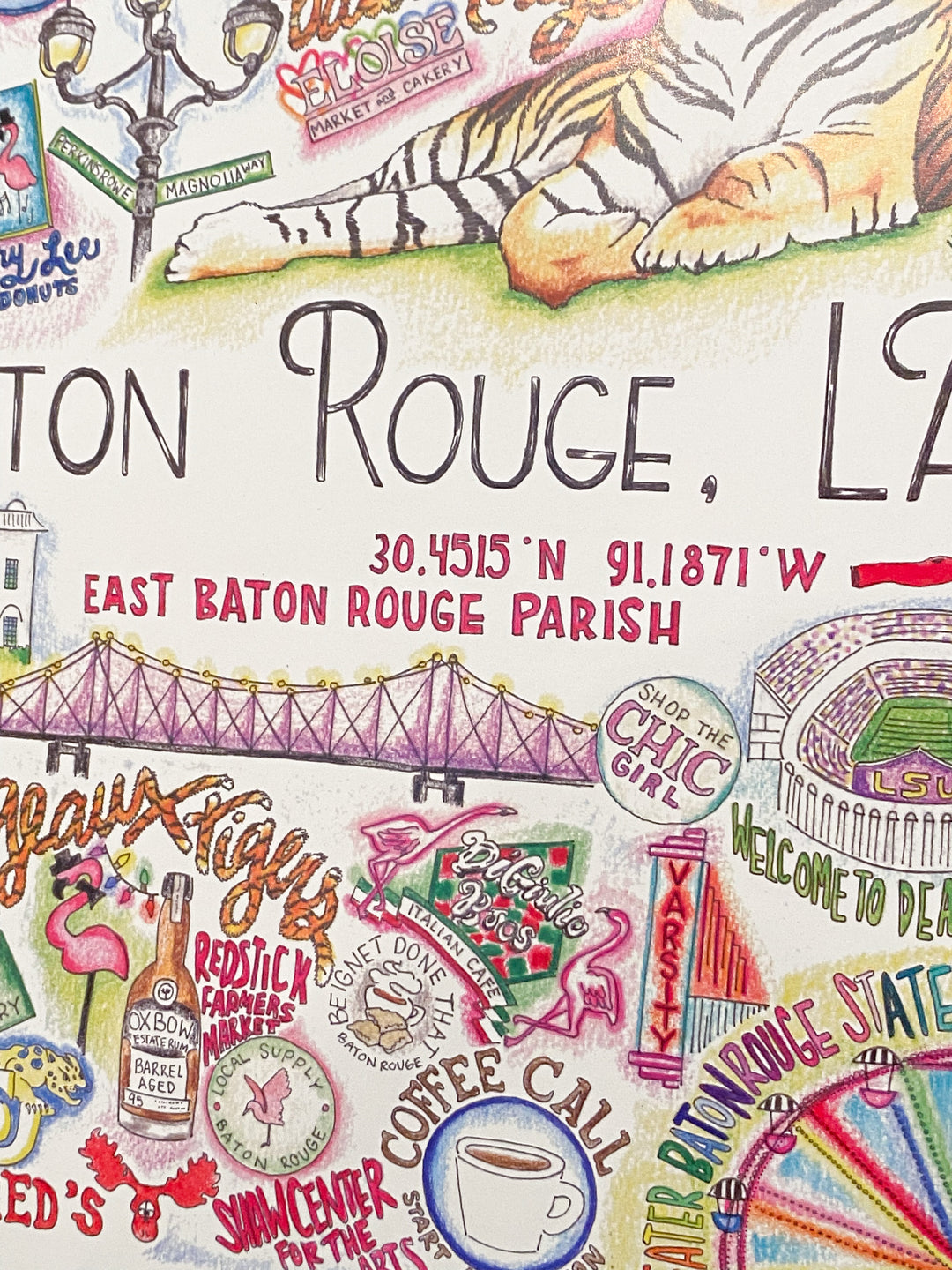 GLITTERBOXX - Hometown Print - Baton Rouge , LA Red Stick City - Spinout