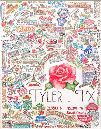 GLITTERBOXX - Hometown Print - Tyler, TX Rose City
