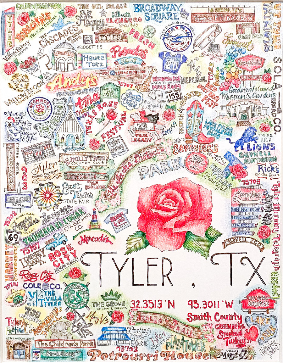 GLITTERBOXX - Hometown Print - Tyler, TX Rose City - Spinout