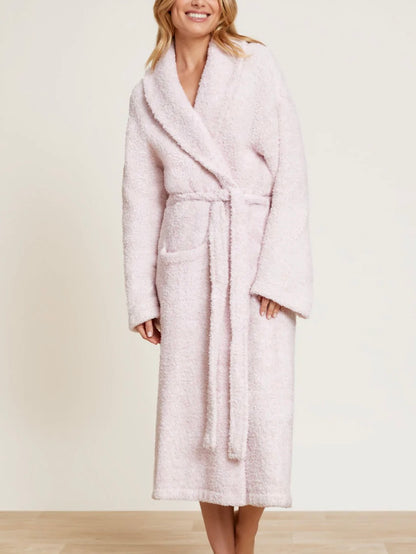Barefoot Dreams - Cozy Chic Heathered Adult Robe - Dusty Rose/White